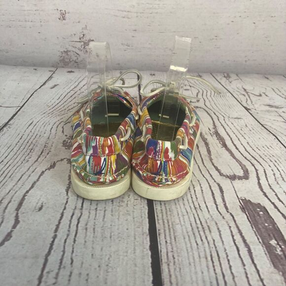 Sperry‎ Top Sider Shoes Womens 7.5 Beaded Fabric Rainbow Core Colors Loafers - Picture 5 of 8